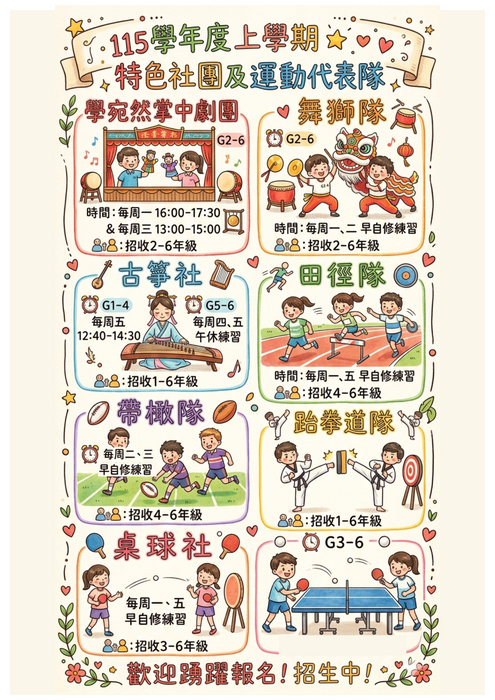 115學年度特色社團開課班別